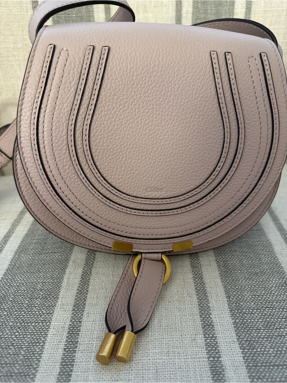 Chloe  Misty Lavender Leather Saddle Crossbody Bag